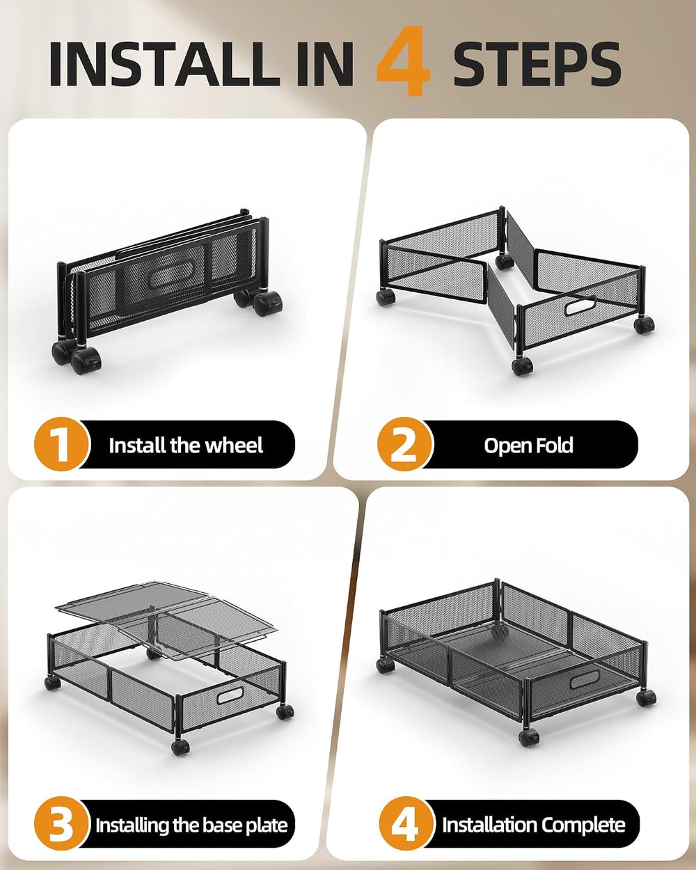 Under Bed Organizer, Storage Bins Under Bed, 60L Underbed Storage Bins for Be...