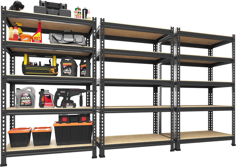PrimeZone Storage Shelves 3 Pack 5 Tier Adjustable Garage Storage Shelving