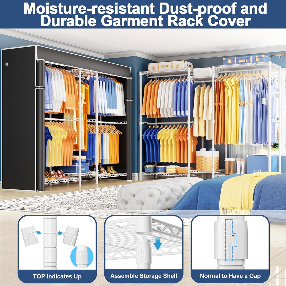Ulif E12C Pro Heavy Duty Closet Organizer System，Freestanding Clothing Racks ...