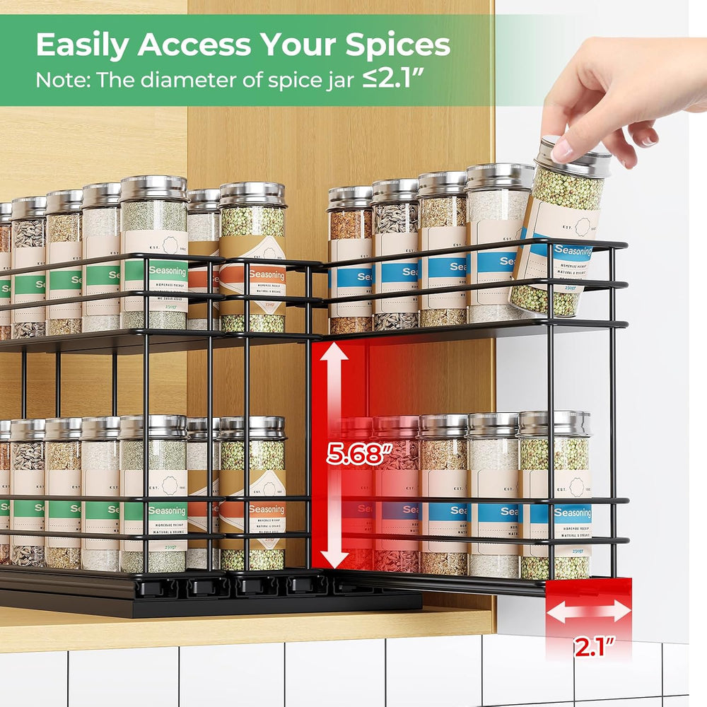 Mystozer Pull Out Spice Rack Organizer for Cabinet, Slide Out Spice Racks, Ea...