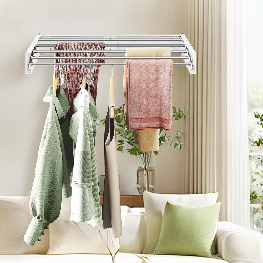 ZdwCyl Wall Mounted Drying Rack 32", Laundry Clothes Drying Rack Foldable