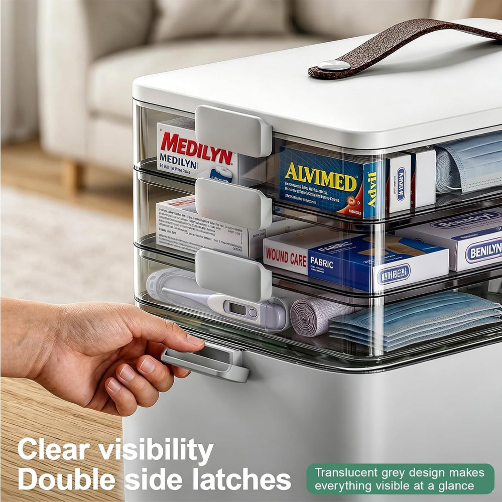 Spreezy 4-Tier Medicine Cabinet Organizer for First Aid, Craft, Art, Sewing