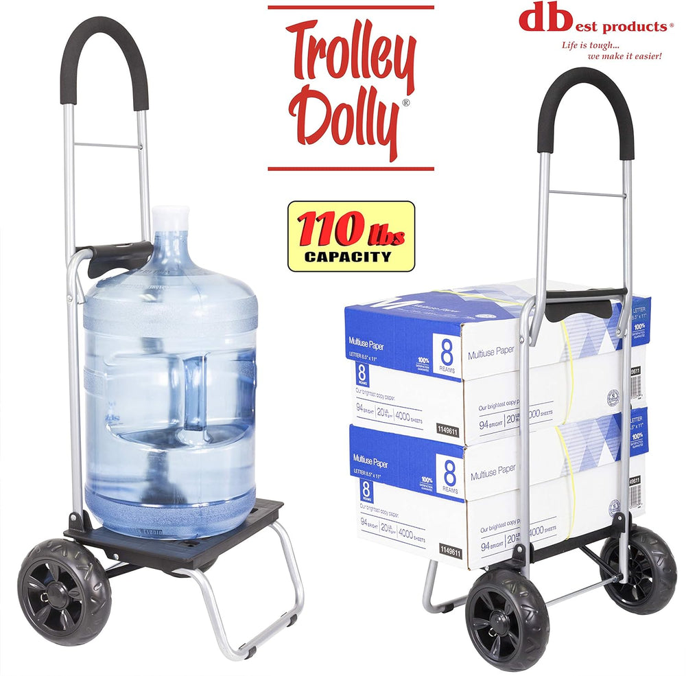 dbest products Trolley Dolly Black Foldable Shopping cart for Groceries with ...
