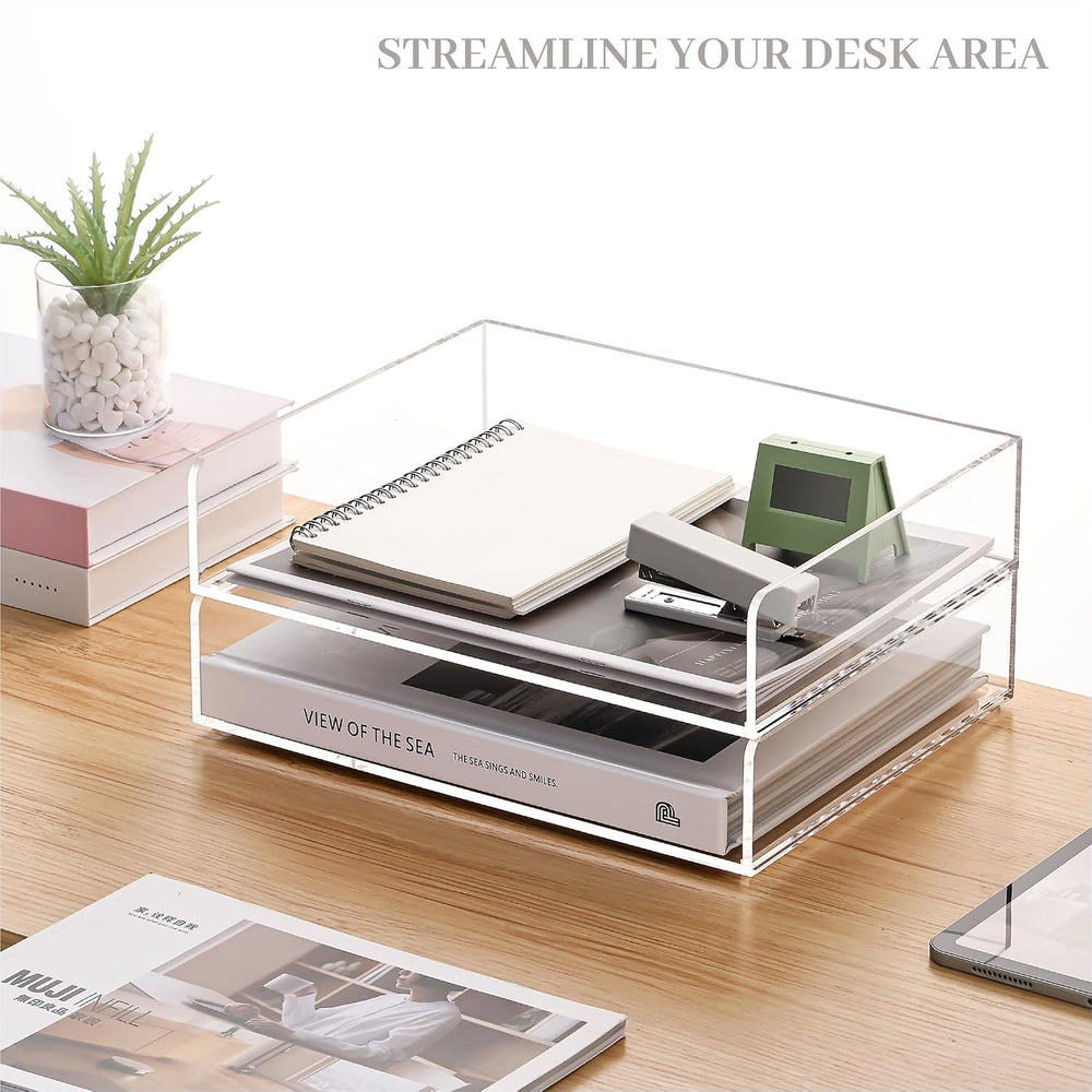 Paper Tray Organizer Clear Acrylic Desk Organizers and AccessoriesOffice Supp...