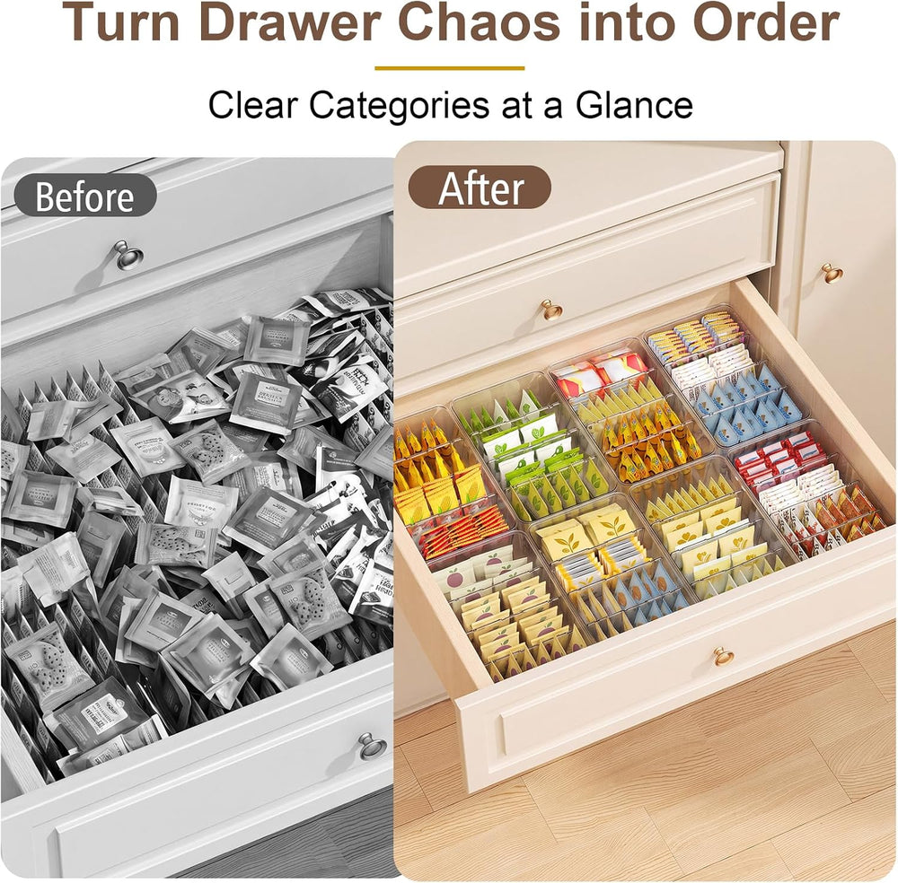 8 Pack Pantry Organization and Storage Bins with Removable Dividers