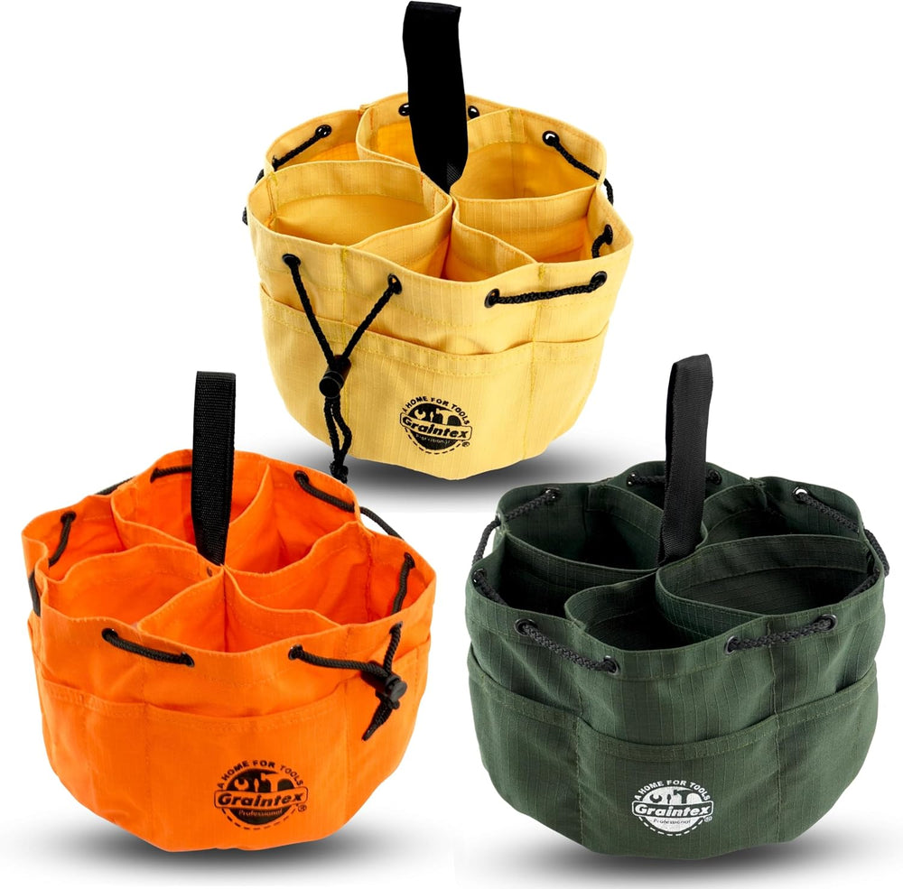 Graintex 18 Pocket Grab Bags Set of 3 Pcs Rip-Stop Canvas, Drawstring Closure...