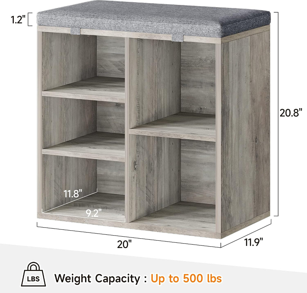 coucheta Shoe Storage Bench with Cushion, Cubby Seat Shoe Cabinet, Small Shoe...