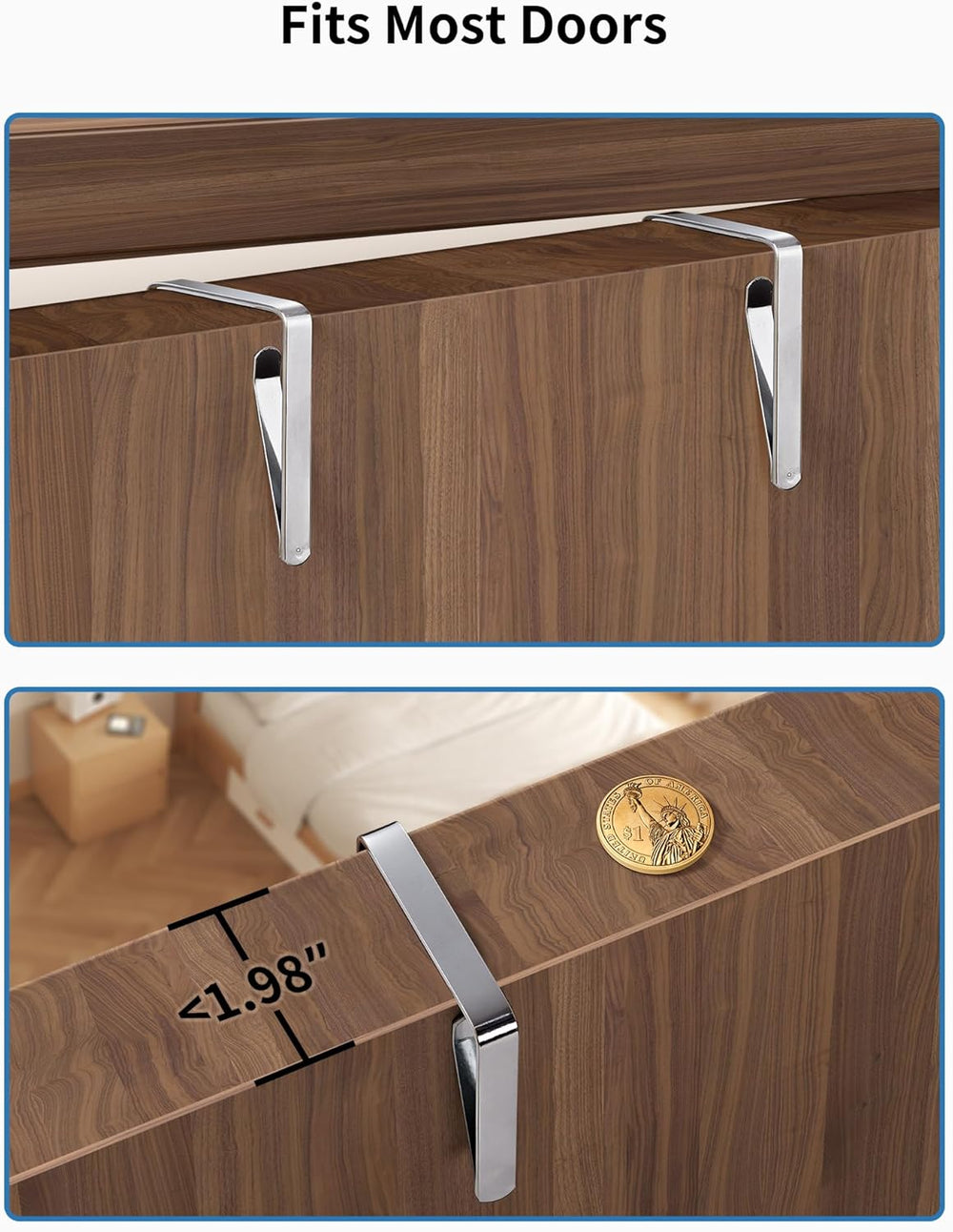 JARLINK Over the Door Organizer for Pantry, Bathroom, 5 Shelf Black, 2 Pack