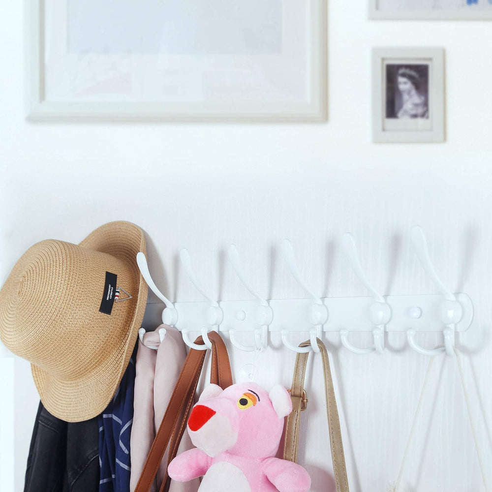 WEBI Coat Rack Wall Mount long,8 Tri Hooks for Hanging,30 inch Hook Rack Rail...