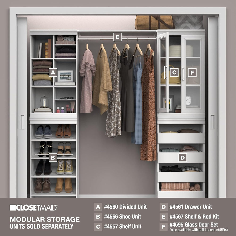 ClosetMaid Modular Storage Unit with 4 Drawers, Wood Closet Organizer, Stacki...