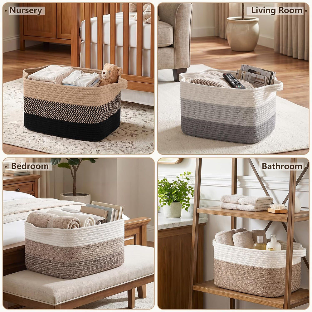 OIASKET Storage Basket for Organizing 3 Pack, Woven Baskets for Storage