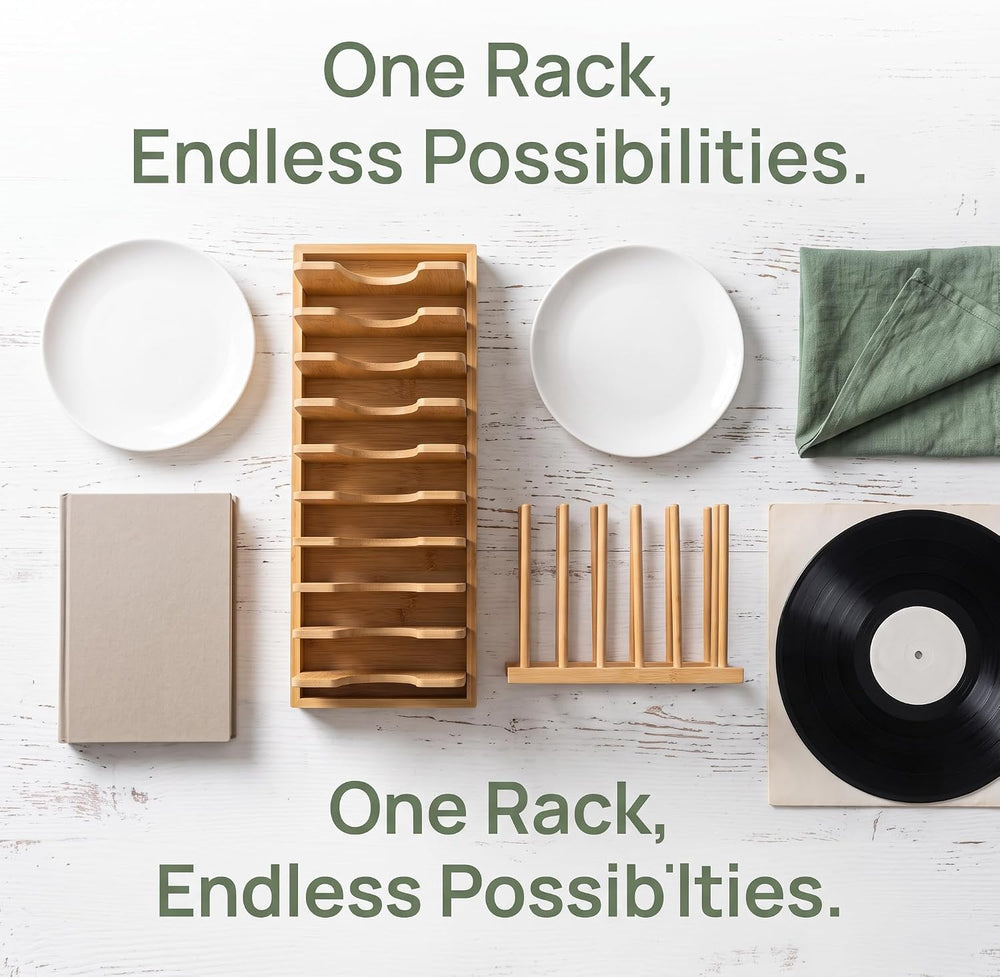 Expandable Bamboo Lid Rack & Drainer