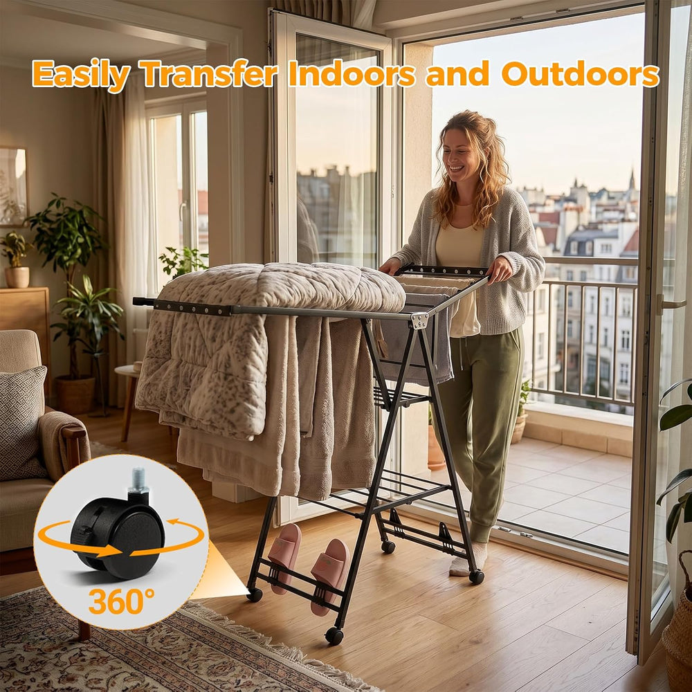 Standing Clothes Rack, Foldable, 3-Tier Drying Hanger