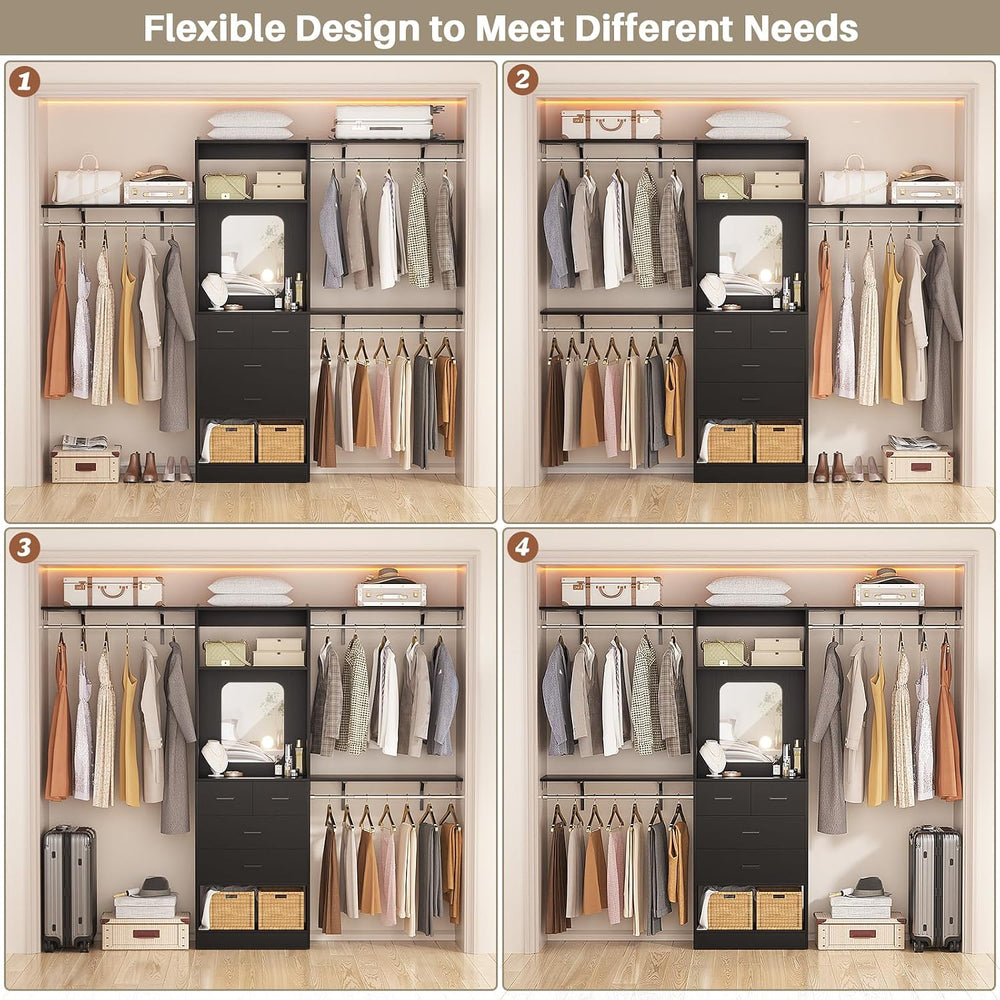 Unikito 96 Inch Closet Organizer System, 8FT Walk in Closet Insert with 25&qu...