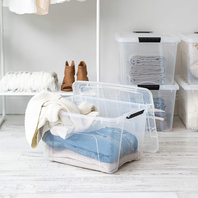 IRIS USA 40 Qt Stackable Plastic Storage Bins (6-Pack)