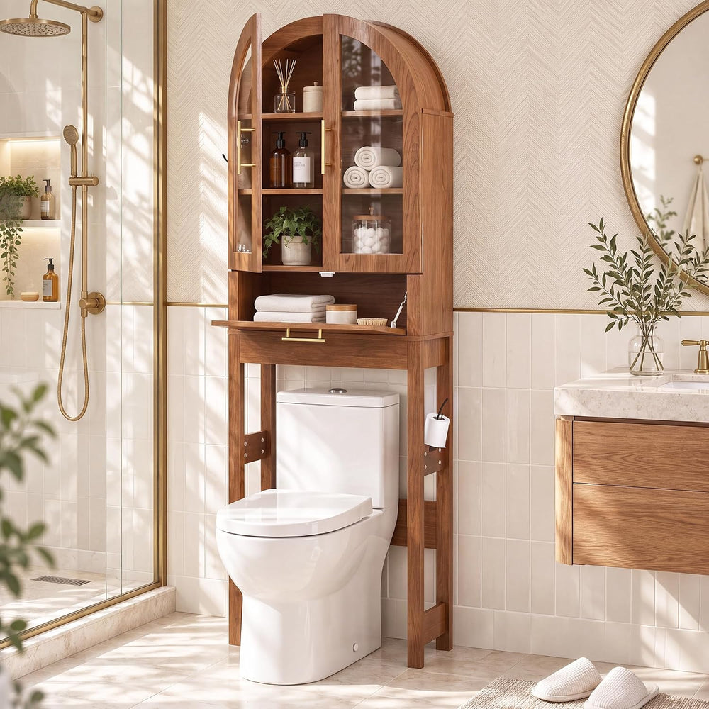 Seang 23" Over The Toilet Storage Cabinet,Arched Toilet Storage Cabinet ...