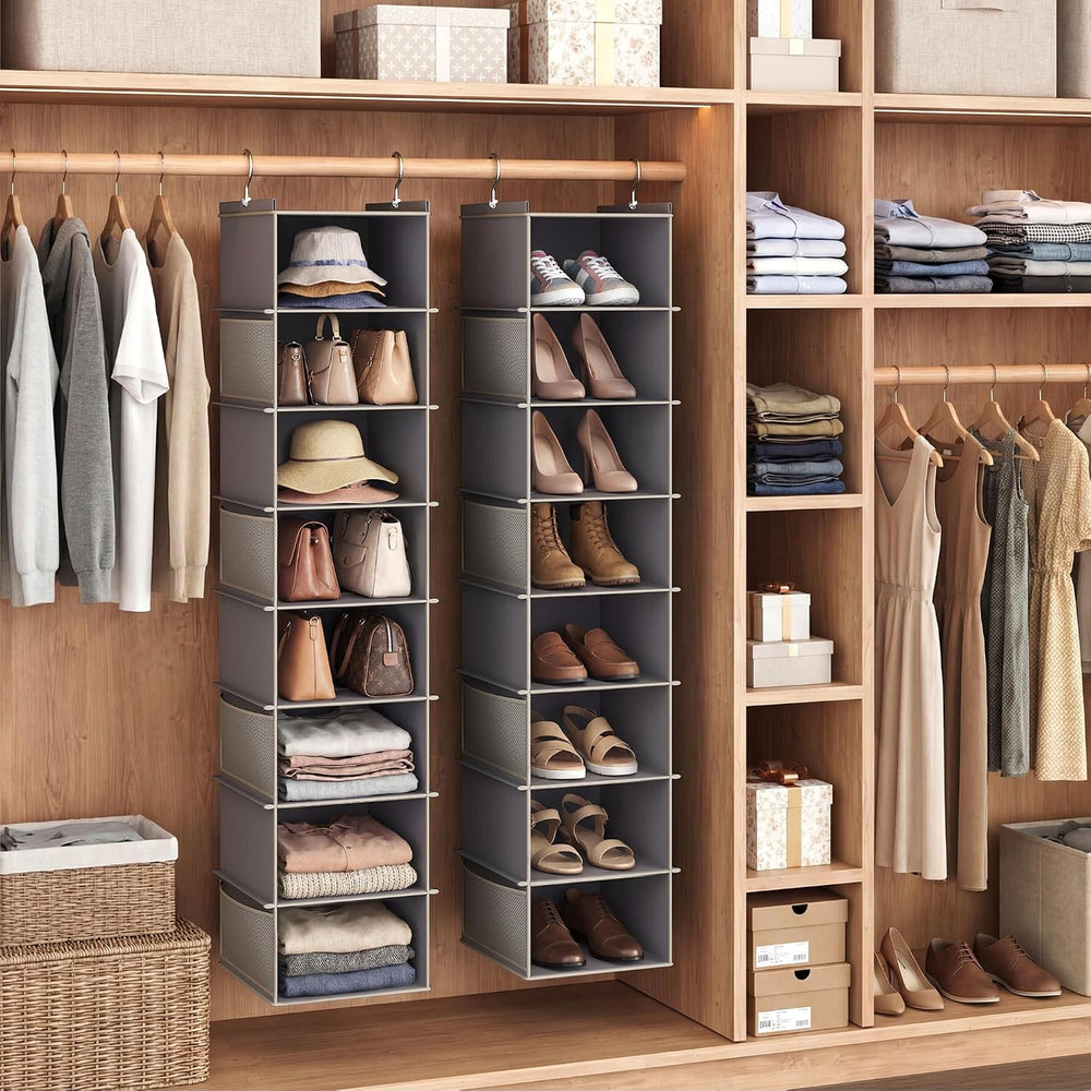 YOUDENOVA Upgraded Extra Wide Hanging Shoe Organizer for Closet, 8-Shelf Stor...