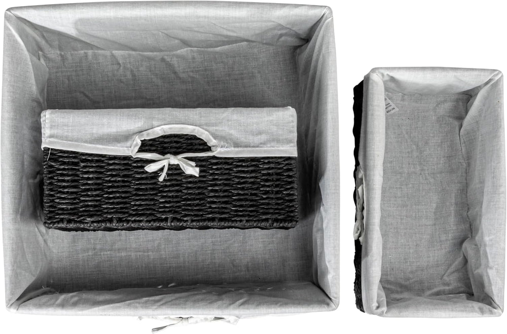 Household Essentials Wicker Basket Set, 3 Pieces, 1 Large and 2 Small Paper R...