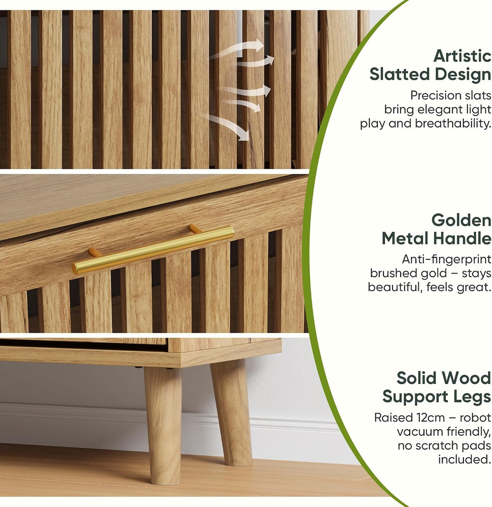 Smart FENDEE Shoe Storage Cabinet with 2 Flip Slatted Drawers, Narrow Freesta...