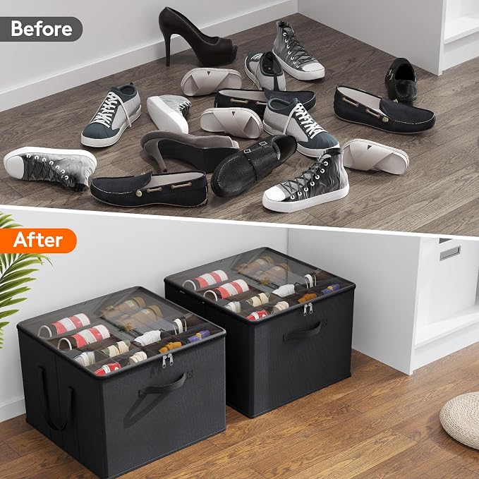 Lifewit Shoe Storage Organizer for Closet Fits 12-16 Pairs, Fabric Large Shoe...