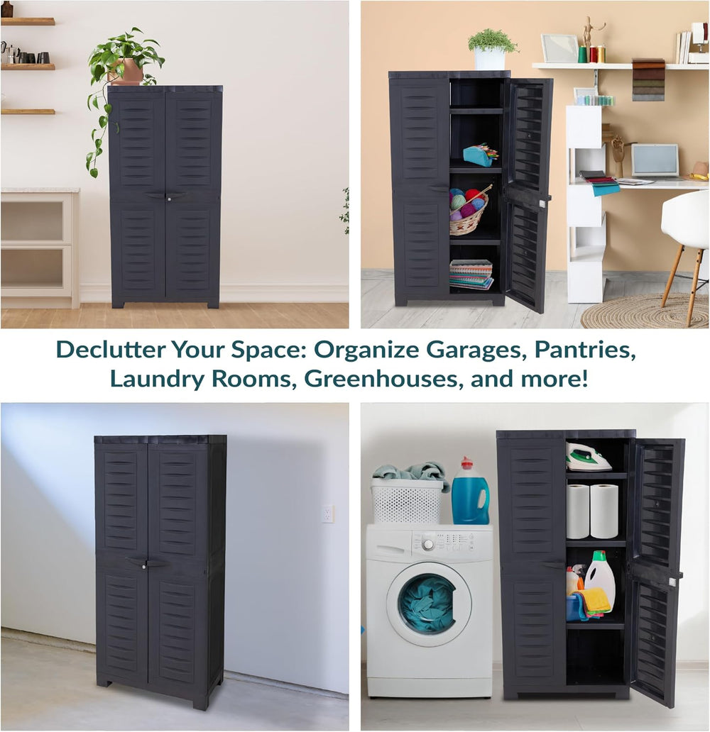 Sunnydaze 48" Garage Storage Cabinet with Locking Doors & Shelves, C...