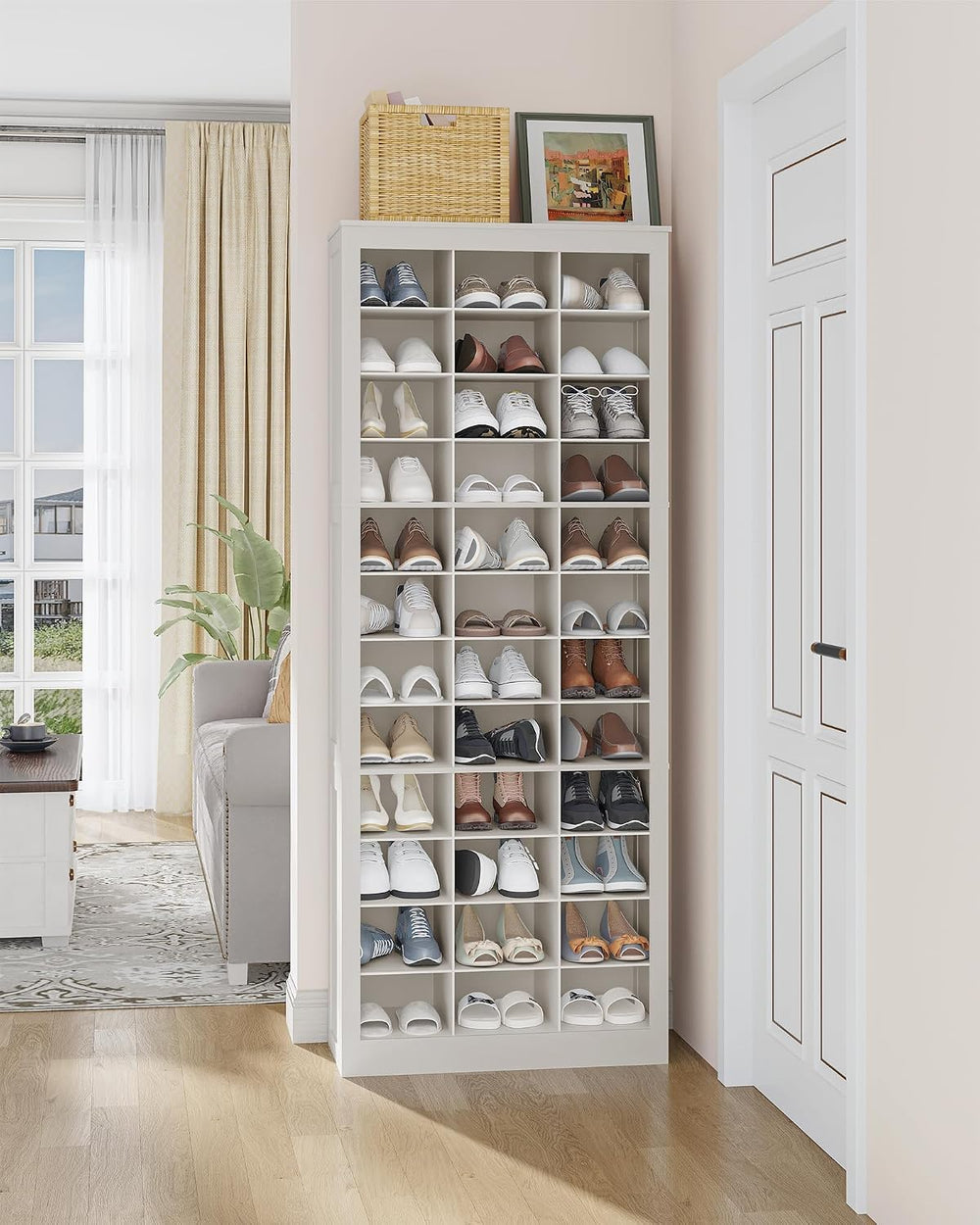 Hzuaneri Shoe Storage Cabinet, 36 Pairs Free Standing Closet Organizer
