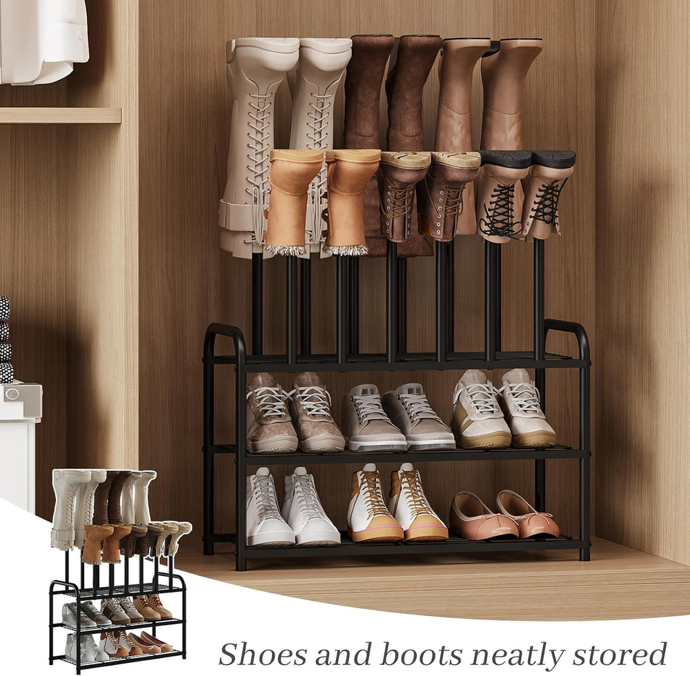 Kitsanery Shoe Rack - 3-Tier Metal Boot Rack Organizer for Entryway, Closet &...