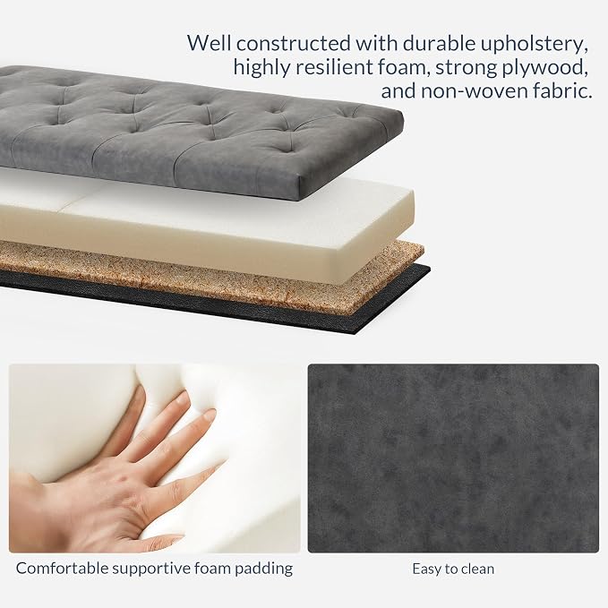 BELLEZE 47" Storage Ottoman, Storage Bench