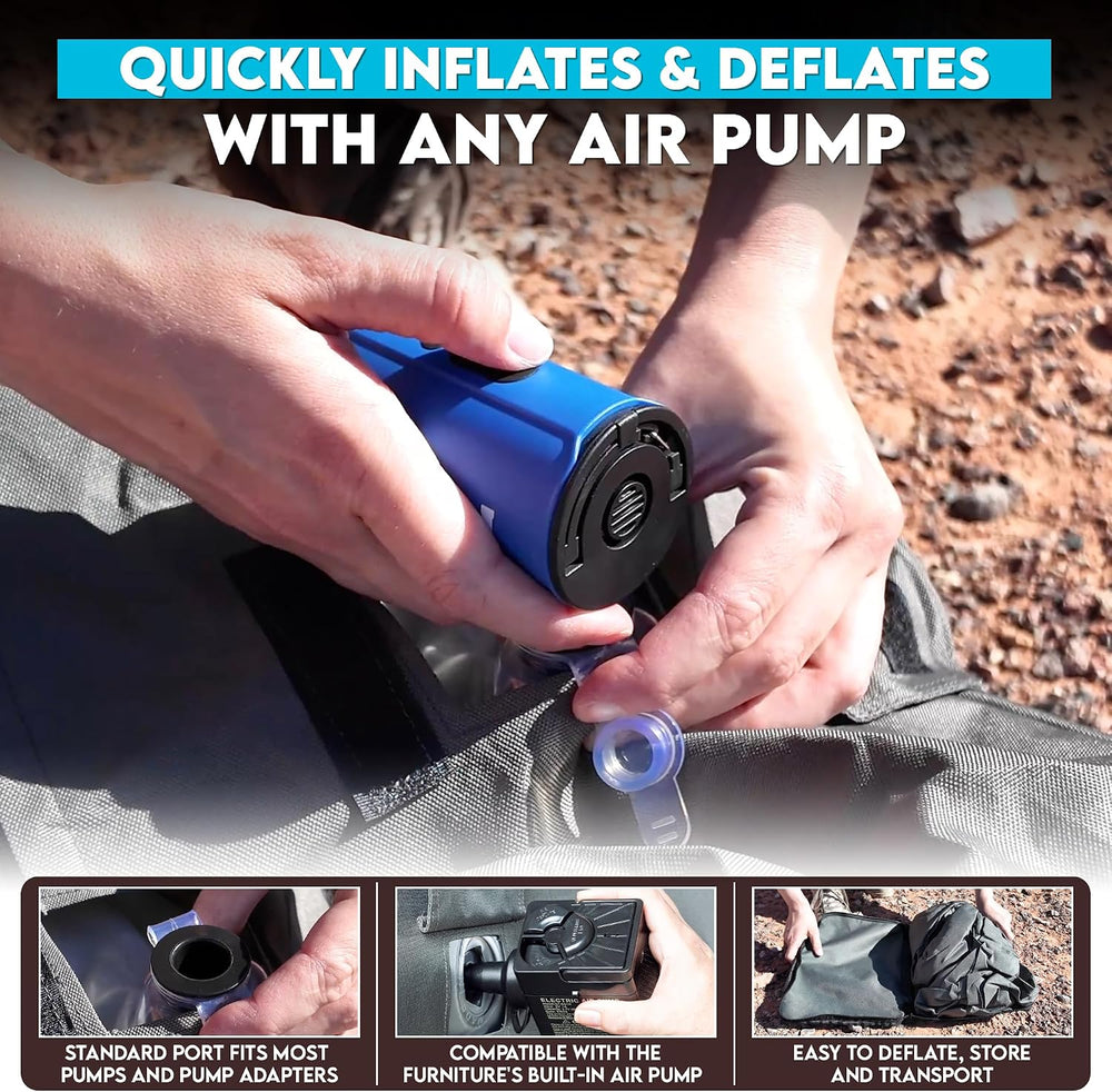 Pittman Inflatable Ottoman Foot Rest for Camping - Outdoor Pouf Ottoman is Wa...