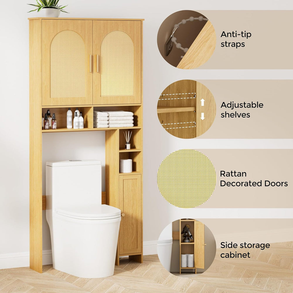 Wooden Over The Toilet Storage Cabinet, Natural
