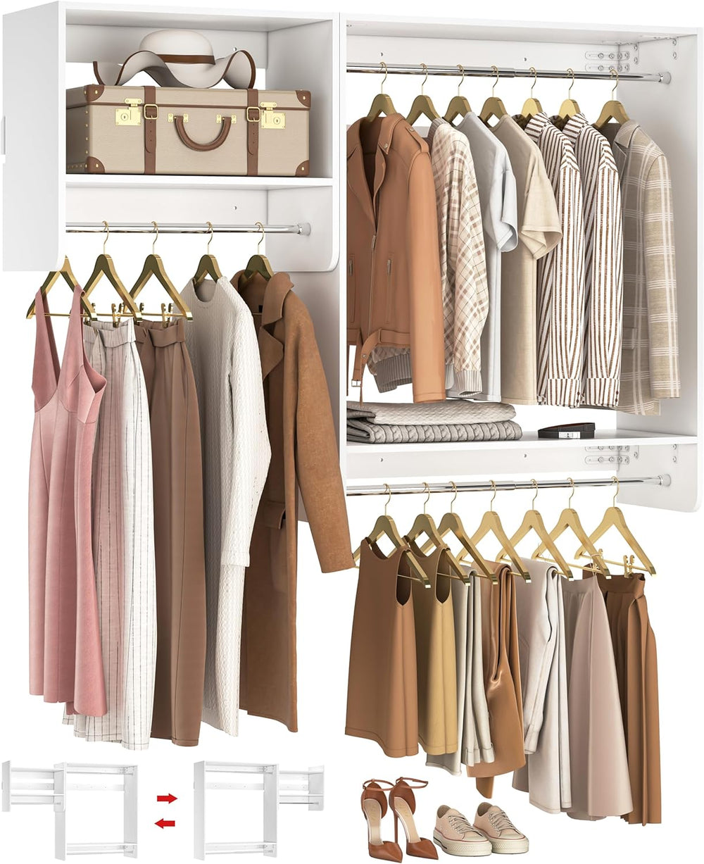 Unikito 36” - 60” Closet System, 5FT Walk in Closet Organizer Starter Kits wi...