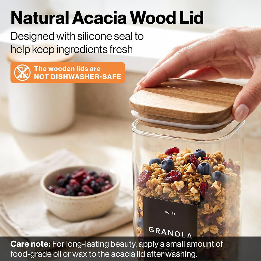 Glass Food Storage Jars - Containers for Pantry Organization