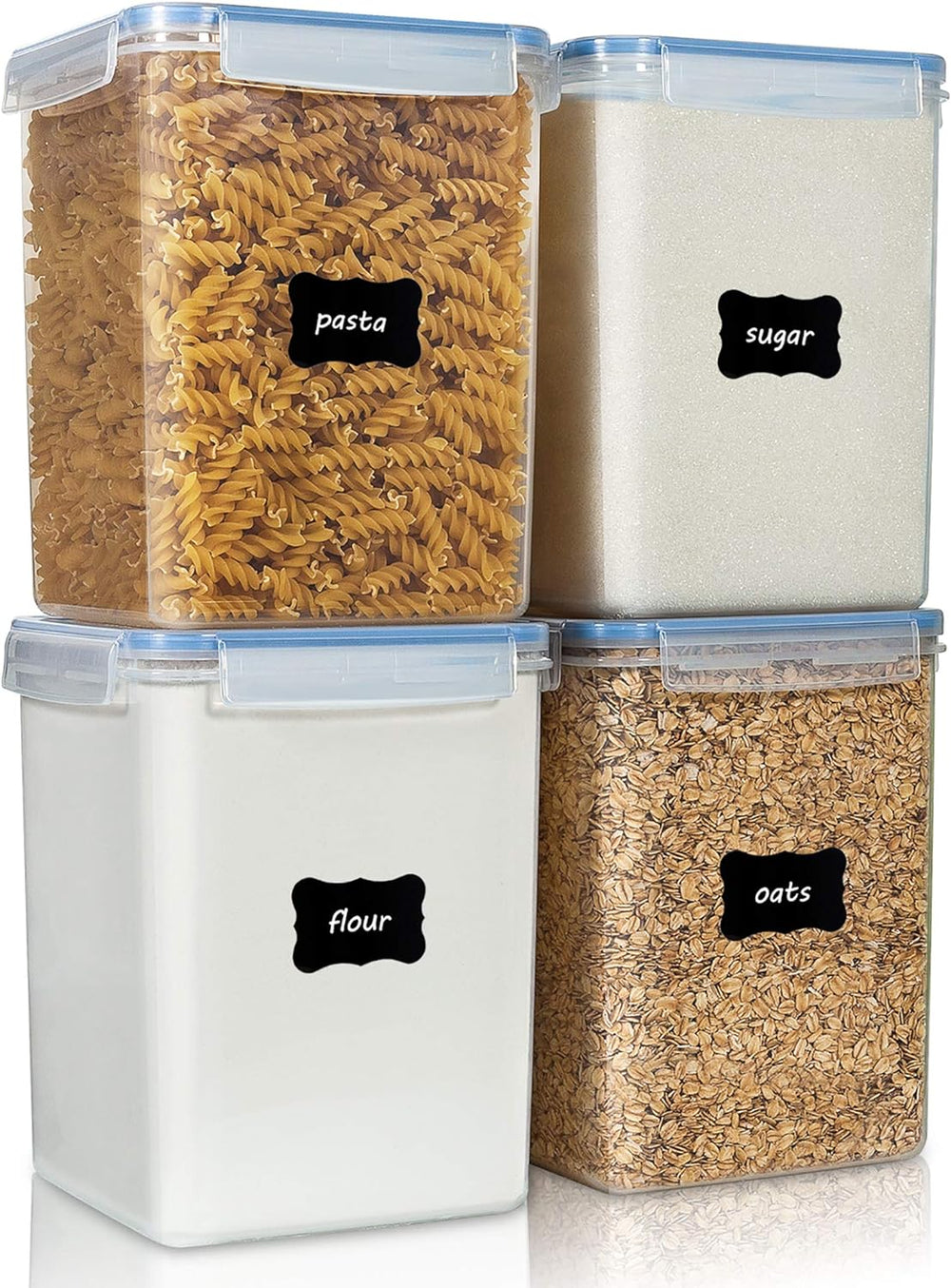 Vtopmart 5.2L Flour Sugar Storage Containers, 4 PCS, Blue