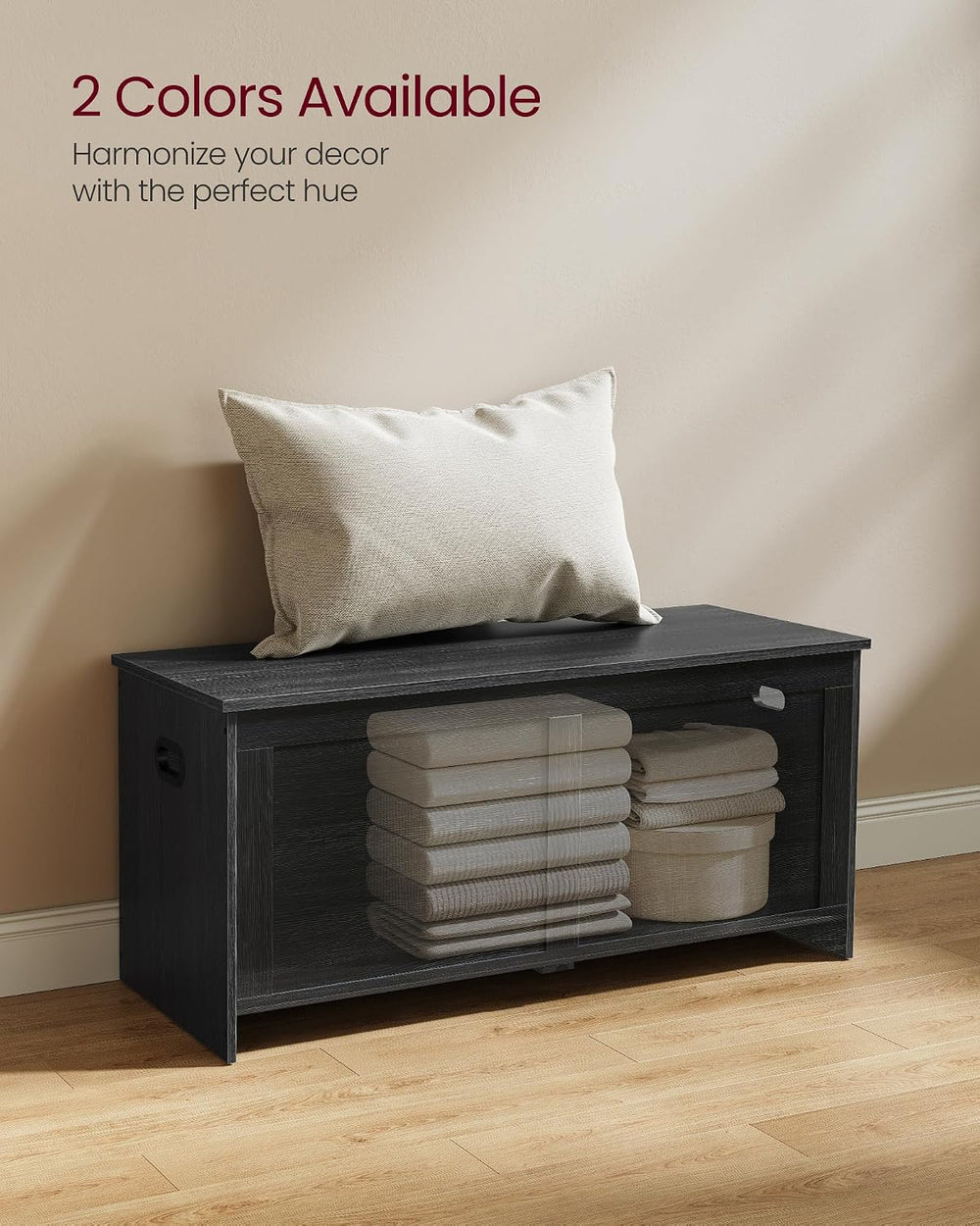 VASAGLE Storage Chest with 2 Safety Hinges, 15.7 x 39.4 x 18.3 Inches