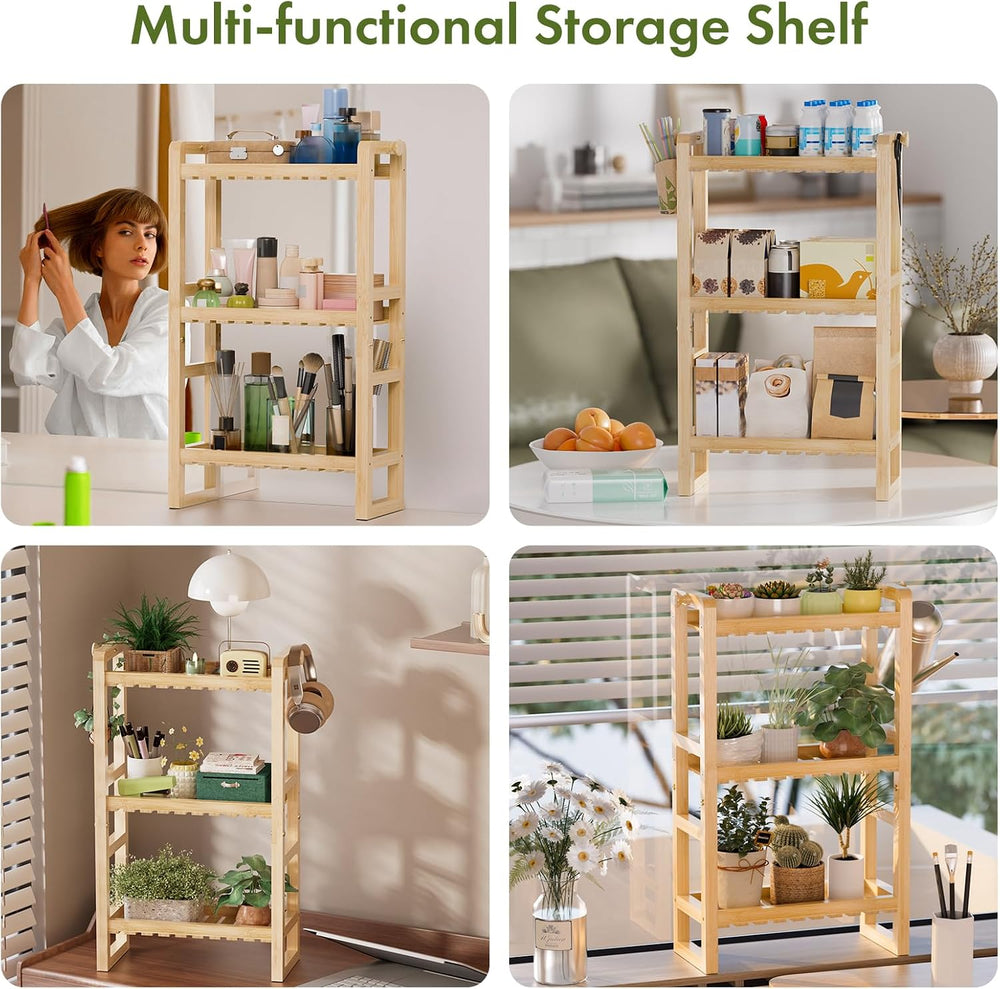 AmazerBath Bamboo Over The Toilet Storage Shelf - 3-Tier Bathroom Organizers ...