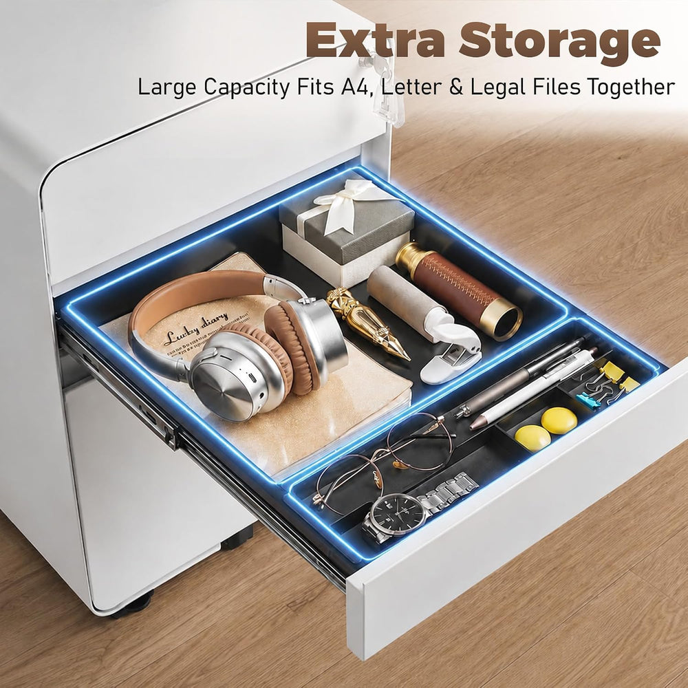 3 Drawer Mobile File Cabinets for Home Office