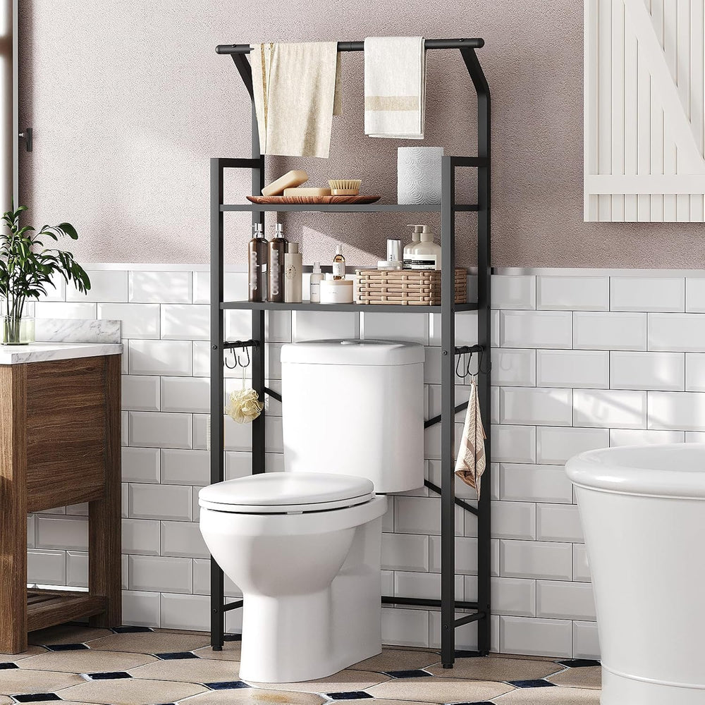 2-Tier Over The Toilet Storage, Multifunctional Vertical Over Toilet Bathroom...