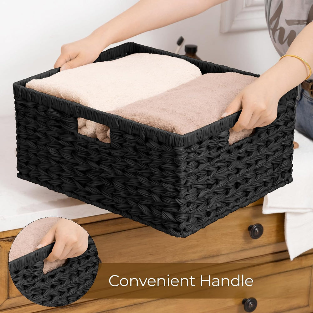 GRANNY SAYS Storage Baskets for Organizing, Waterproof Black Basket, 1-Pack