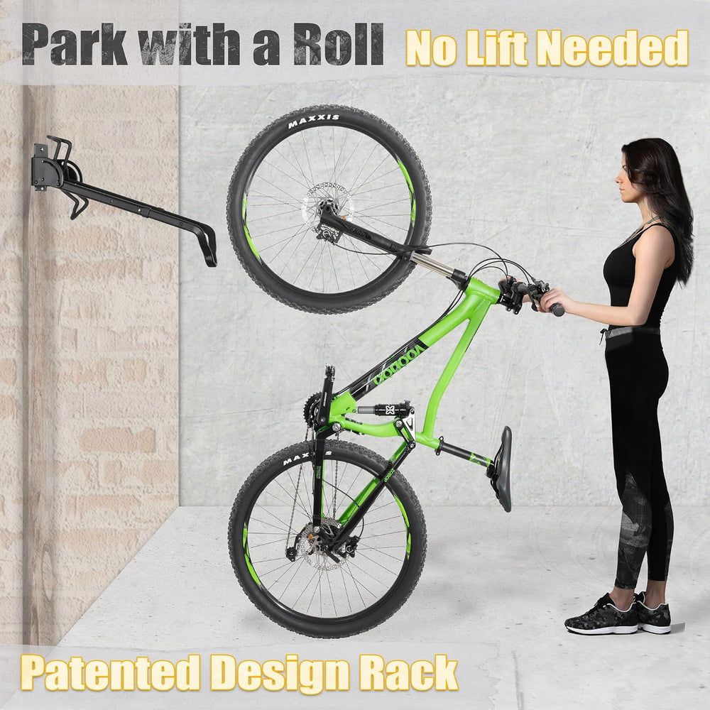 CyclingDeal Swivel Bike Wall Mount Rack - Vertical Adjustable Foldable Bicycl...