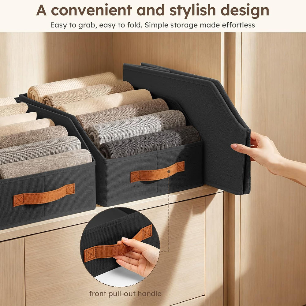 Fabric Storage Bins for Organizing - 6 Pack Large Trapezoid Collapsible Stora...