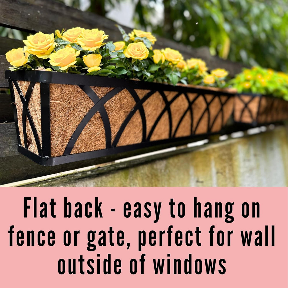 LaLaGreen Wall Planters (4 Pack, 36 Inch) Black Metal Rectangular Hanging Flo...