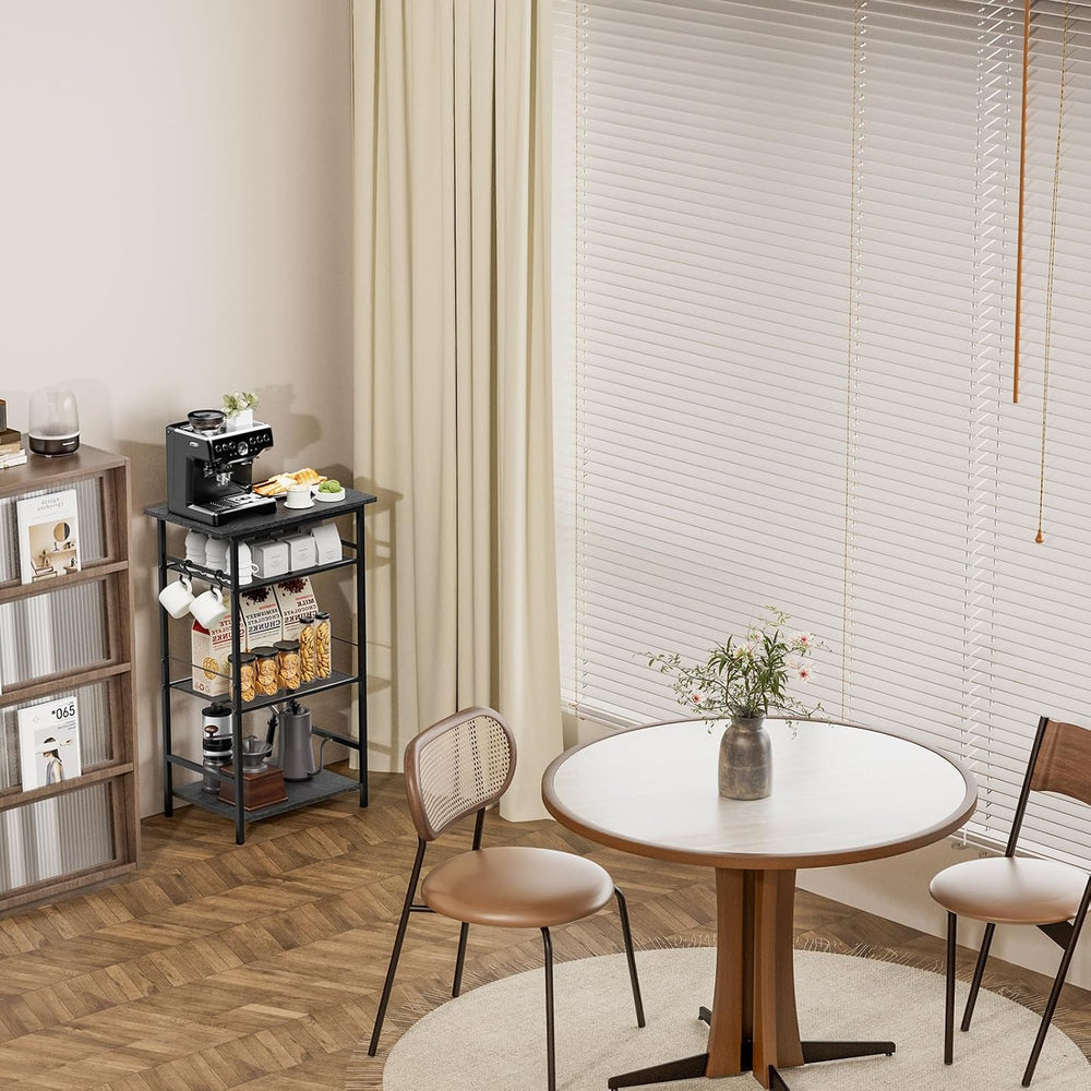 Aduanbang 3-Tier Coffee Bar Stand with Storage, Farmhouse Kitchen Cabinet, Br...