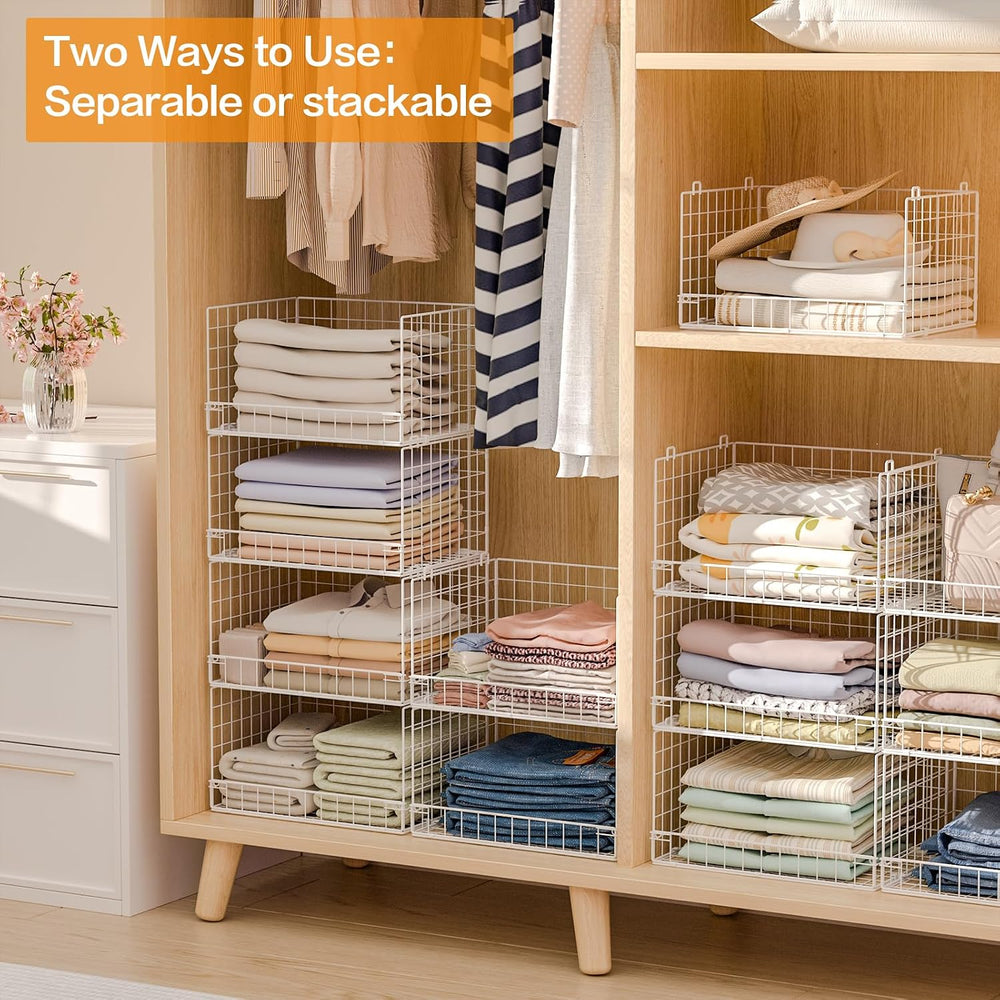Yociyoga 6-Tier Stackable Closet Organizers and Storage Shelves, Closet Shelf...