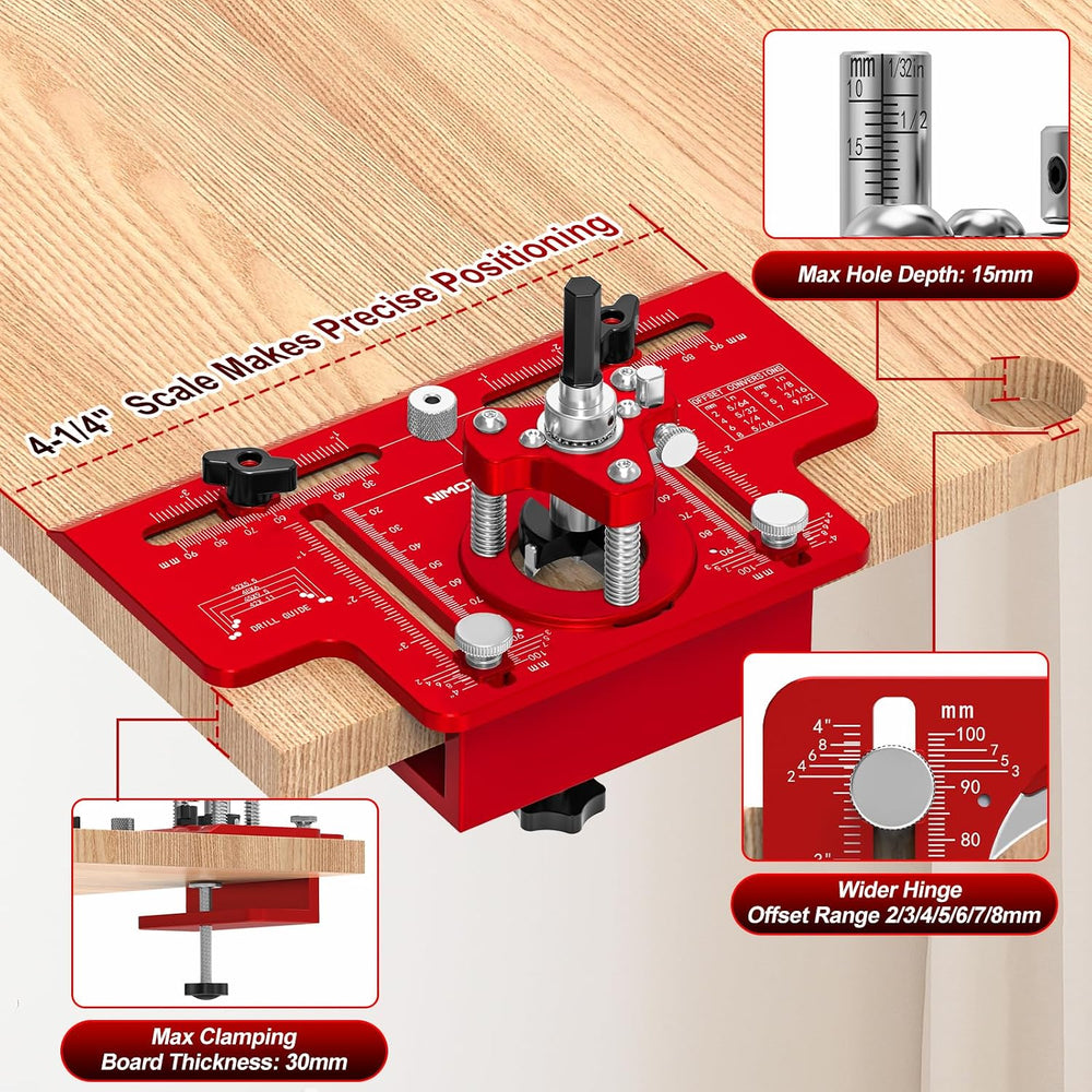 2 in 1 Concealed Hinge Jig and Cabinet Handle Jig with Quick Clamp