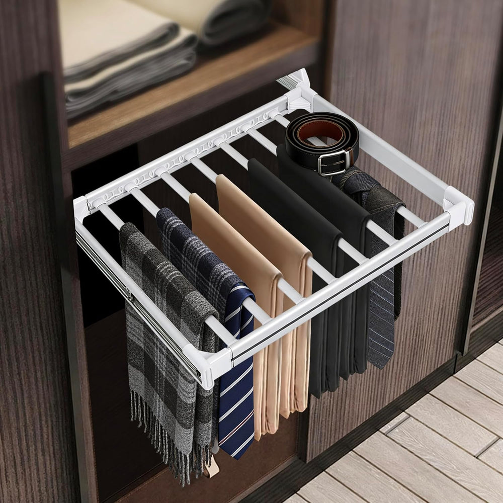 11 Arms Slide Out Pants Rack Closet Pants Hanger Bar Pull Out Trousers Rack T...