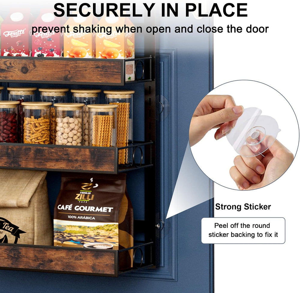 8 Tier Over The Door Pantry Orangizer 2 IN 1 Wall Mounted or Hanging Spice Ra...