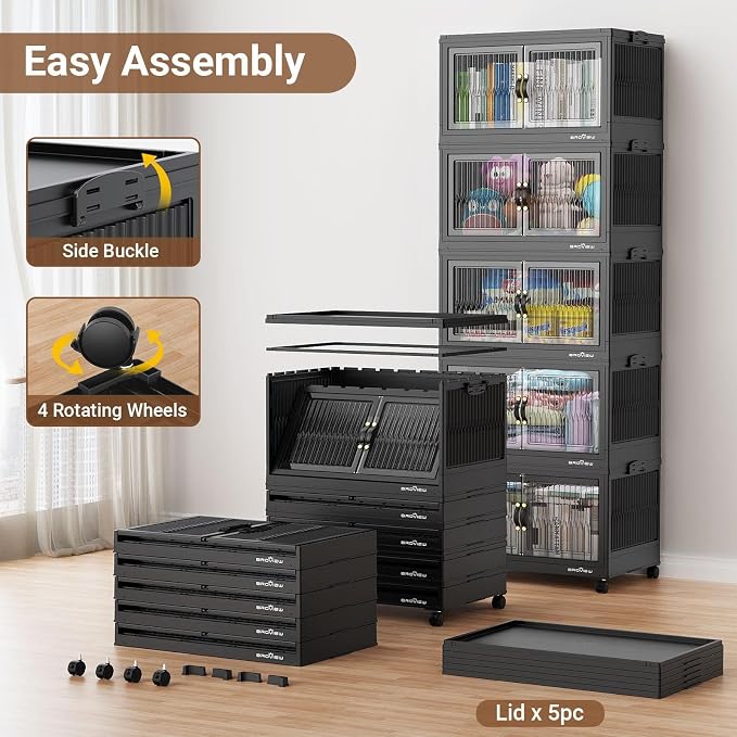 BROVIEW 600Qt Stackable Storage Bins (5Pack)