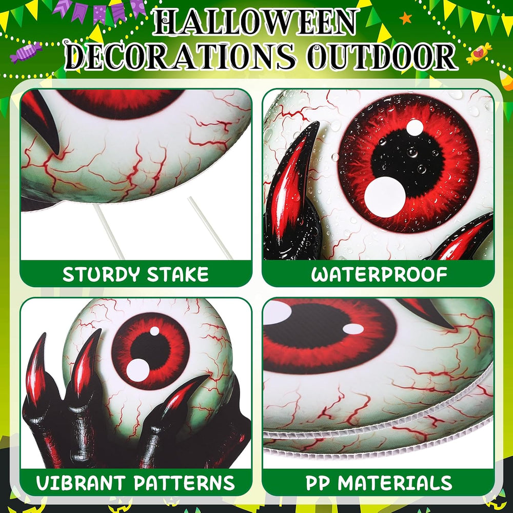 12-Piece Halloween Bush Eyes with 24 Stakes
