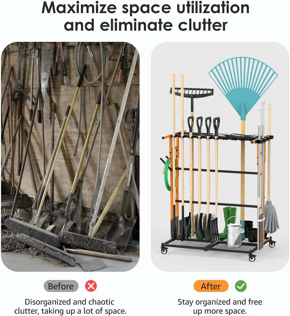 CCCEI Garage Organization with Wheels, Outdoor Gargen Yard Shed Tools Organiz...