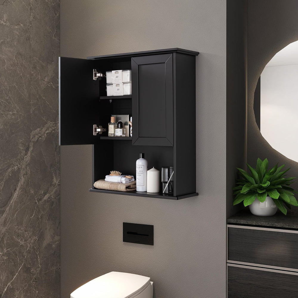 Bathroom Wall Mounted Wood Medicine Cabinet with Adjustable Shelf